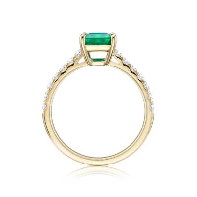 oro amarillo anillo esmeralda