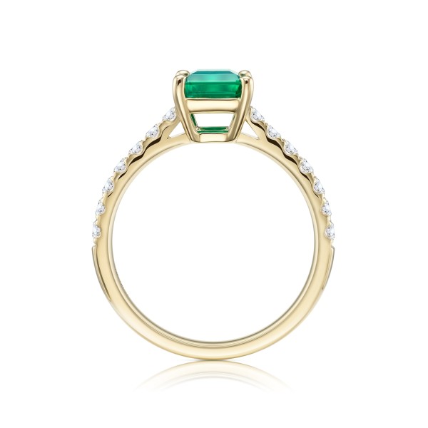 anillo esmeralda colombiana con brillantes oro amarillo sphk34-3