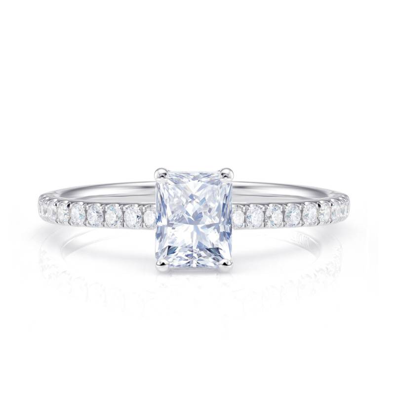 anillo radiant cut diamantes oro blanco pedida sphk32