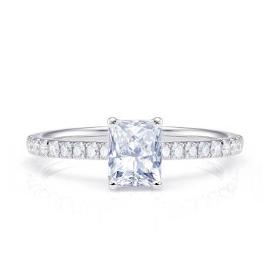 anillo radiant cut diamantes oro blanco pedida sphk32