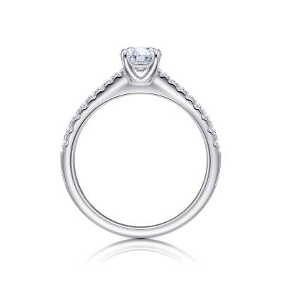 Sortija "Doha" compromiso de oro blanco y diamantes - SR 143-3