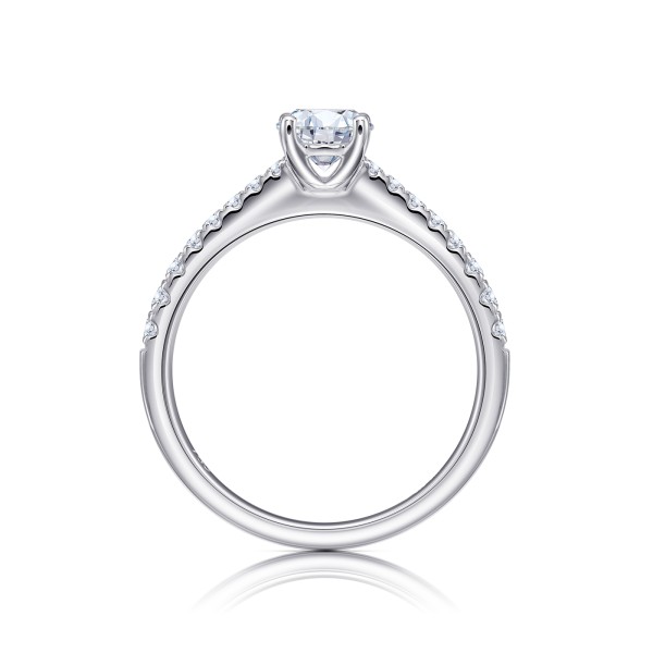 Sortija "Doha" compromiso de oro blanco y diamantes - SR 143-3