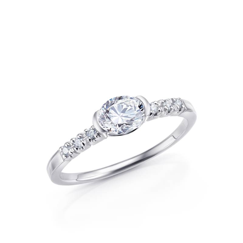 Anillo "Kokoro" compromiso diamante - etilo personal y atemporal - SC 308