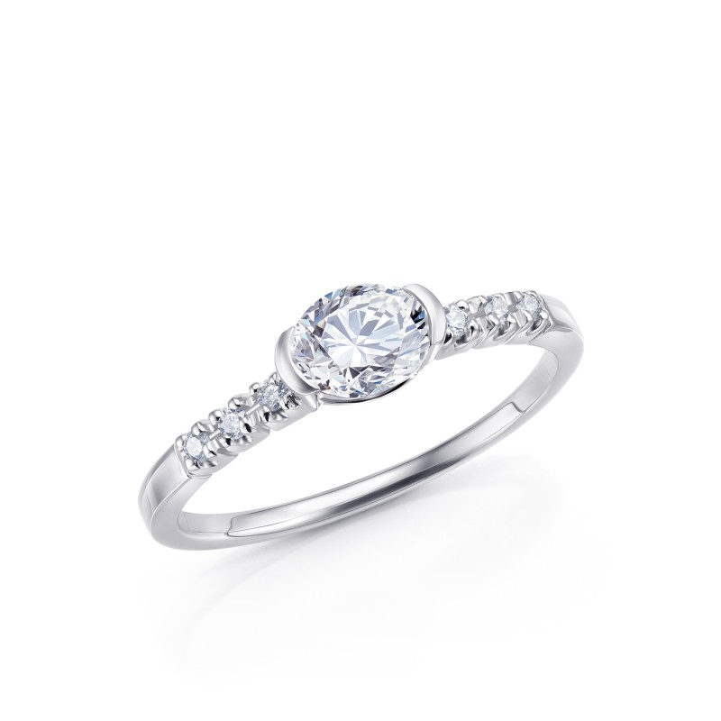 Anillo "Kokoro" compromiso diamante - etilo personal y atemporal - SC 308