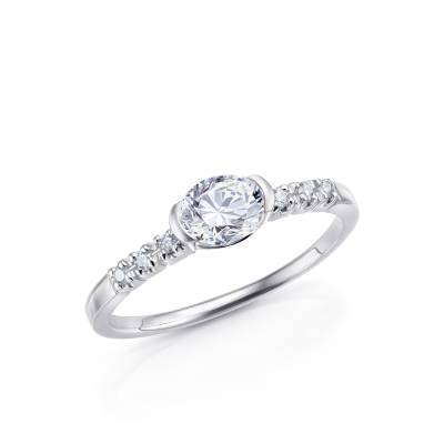 Anillo "Kokoro" compromiso diamante - etilo personal y atemporal - SC 308