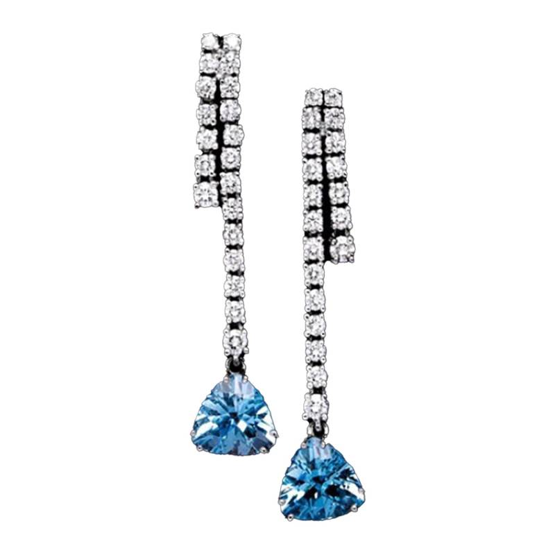 Pendientes largos aguamarina