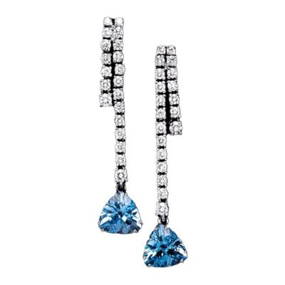 Pendientes largos aguamarina