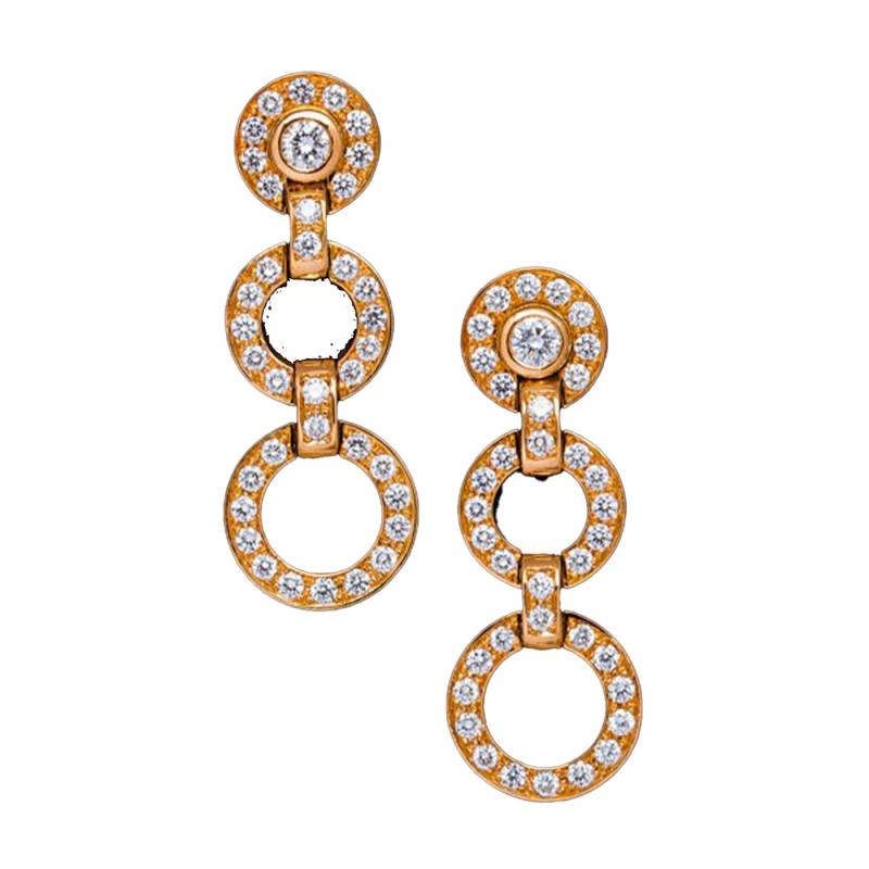 Pendientes en Oro rosa 18k con Brillantes | Elegantes