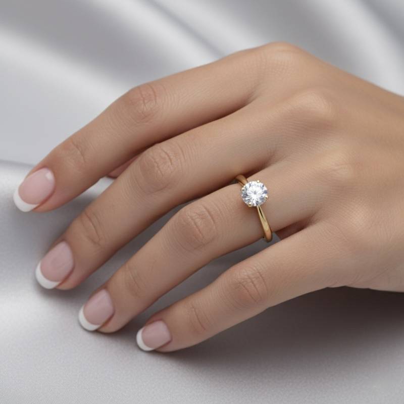 anillo de oro amarillo con un diamante