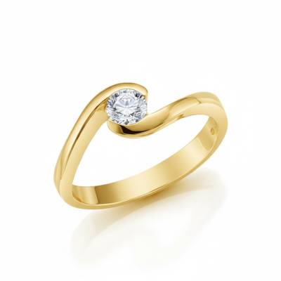 Anillo "UMI" oro amarillo y Brillante desde 0,10 quilates calidad certificada