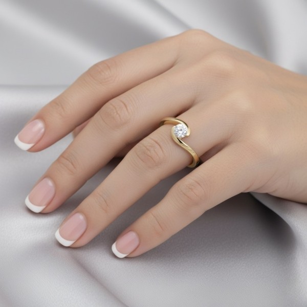 Anillo "UMI" oro amarillo y Brillante desde 0,10 ct calidad certificada