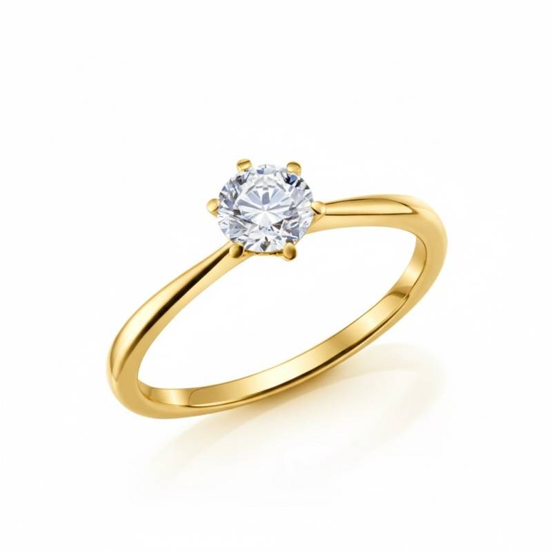 Anillo "Golden Florencia" en oro amarillo 18k y Brillante