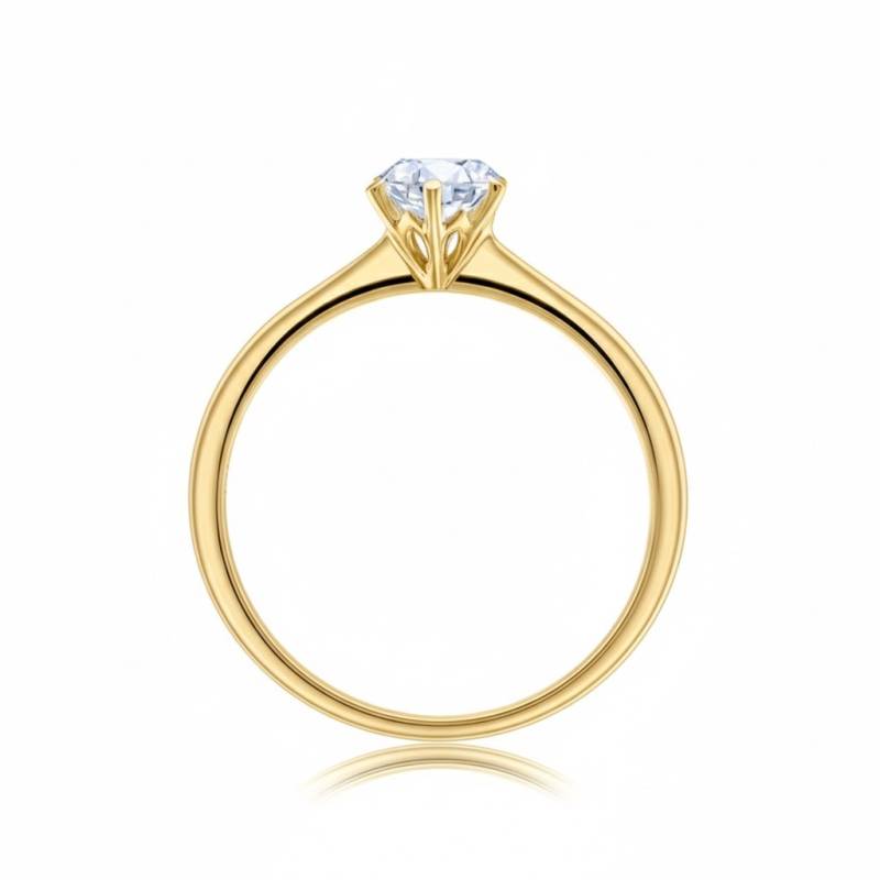 Anillo "Golden Florencia" en oro amarillo 18k y Brillante