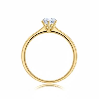 Anillo "Golden Florencia" en oro amarillo 18k y Brillante