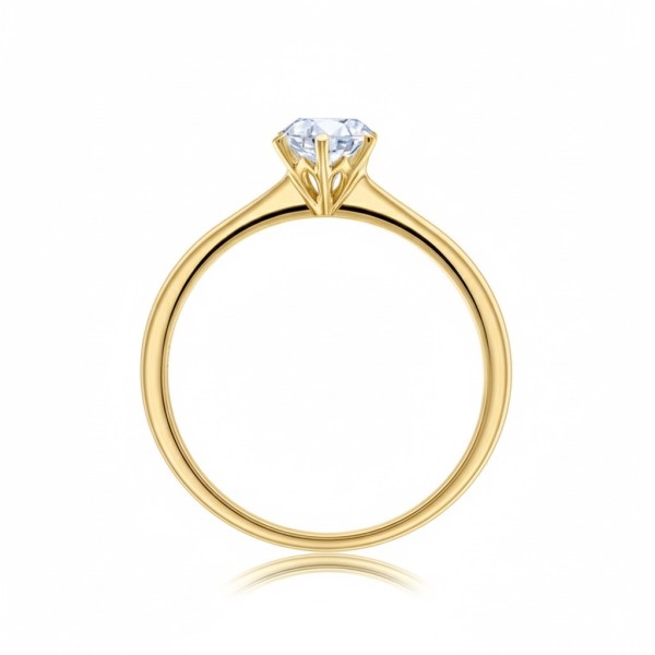 Anillo "Golden Florencia" en oro amarillo 18k y Brillante