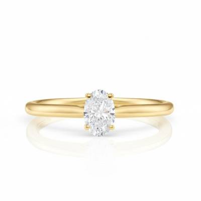 Anillo oro amarillo diamante oval