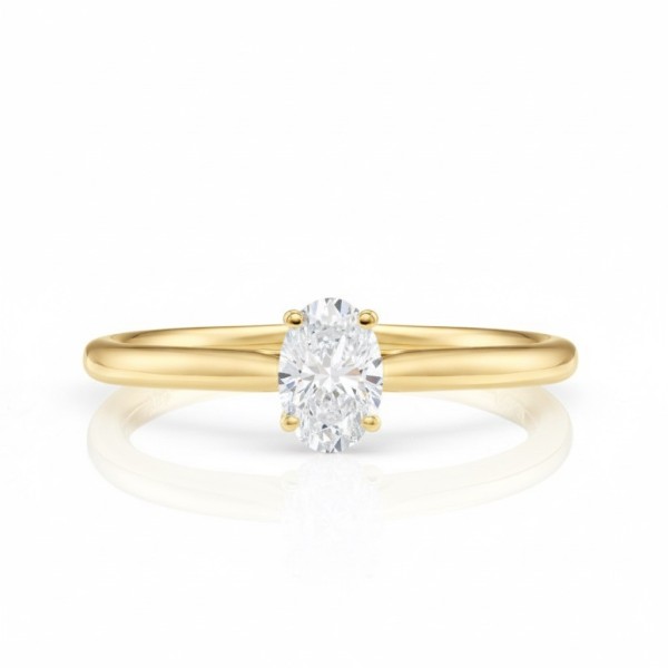 Anillo "Golden Solitaire" diamante oval
