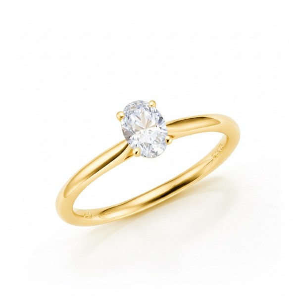Anillo "Golden Solitaire" diamante oval 2