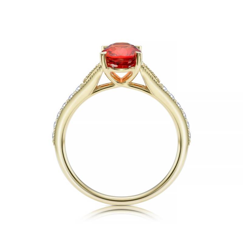 sortija oro amarillo zafiro naraja