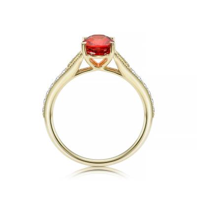 sortija oro amarillo zafiro naraja