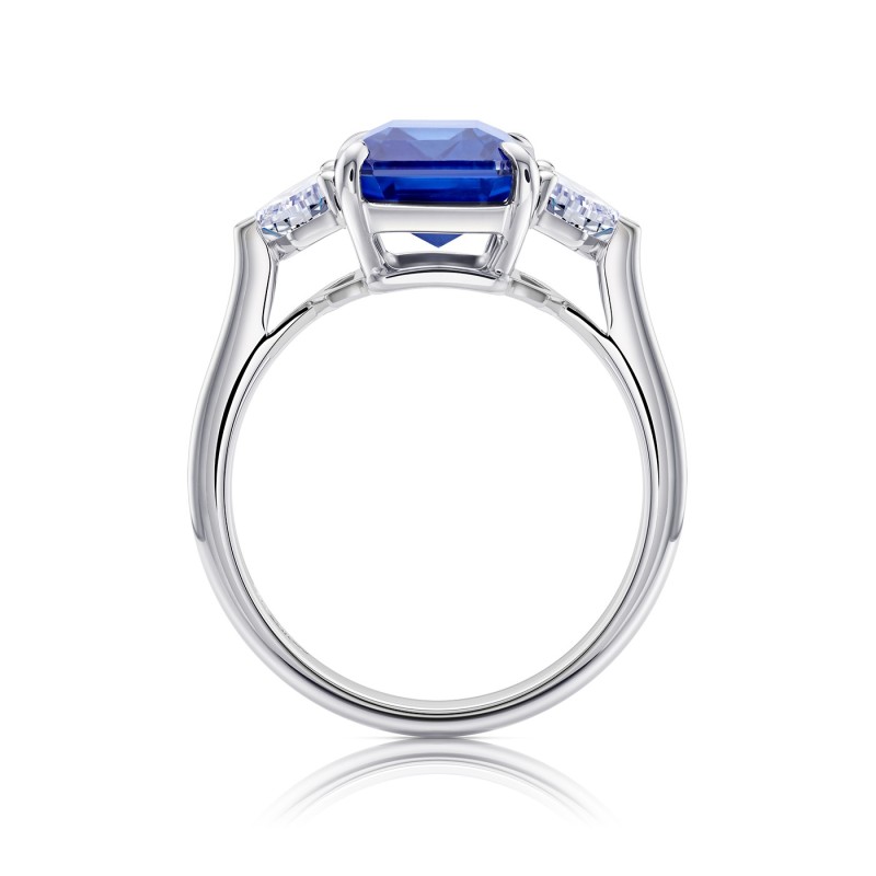Anillo "Blue Cadillac" Zafiro Royal Blue y Diamantes Cadillac