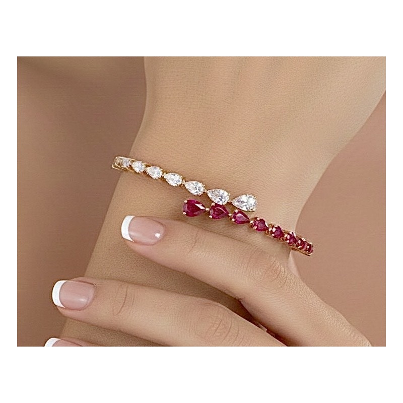 Pulsera Rubíes Sangre de Pichón y diamantes de Jorge Juan Joyeros. Alta joyeros