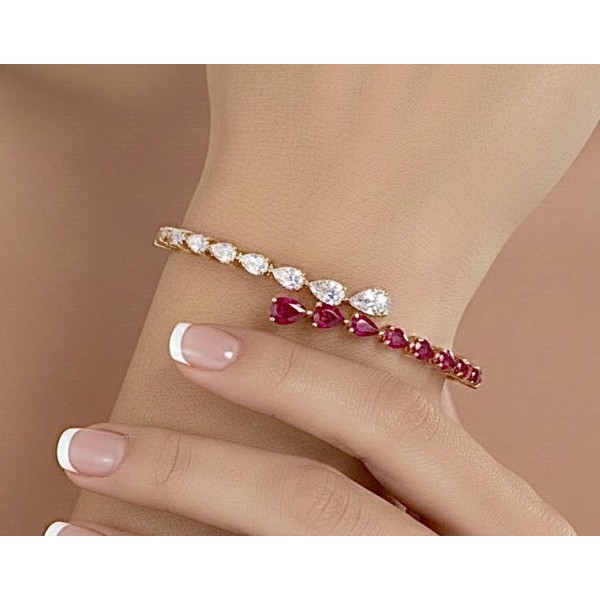 Pulsera Rubíes Sangre de Pichón y diamantes de Jorge Juan Joyeros. Alta joyeros