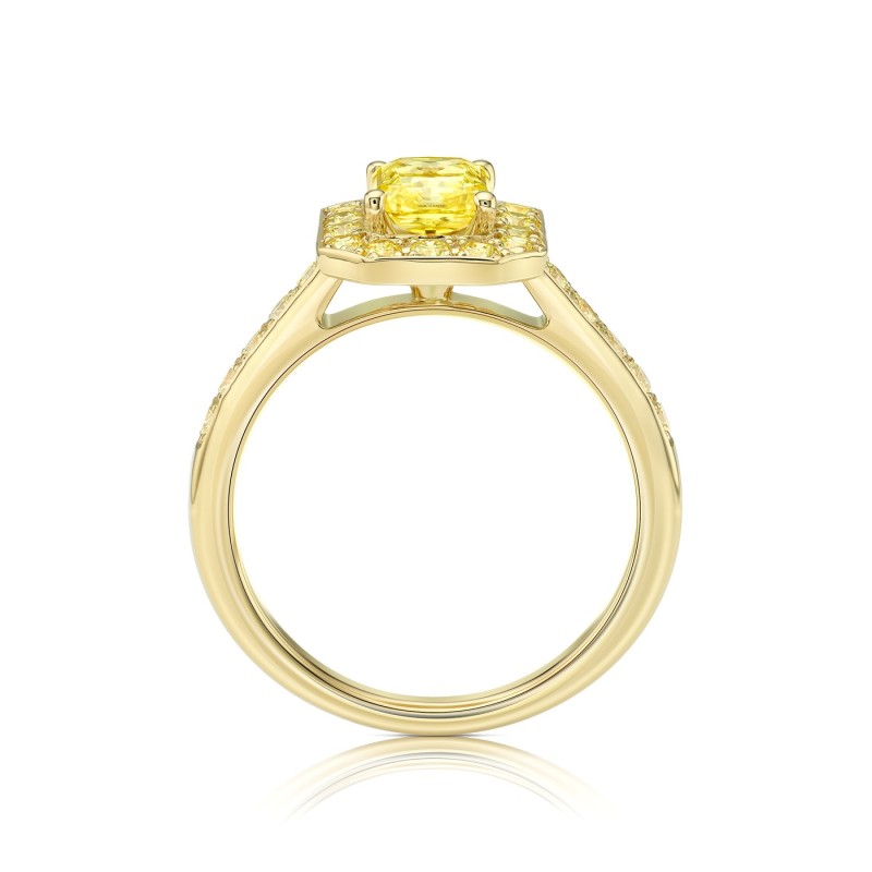 Anillo "All Fancy Diamonds" en oro 18K certificado G.I.A.