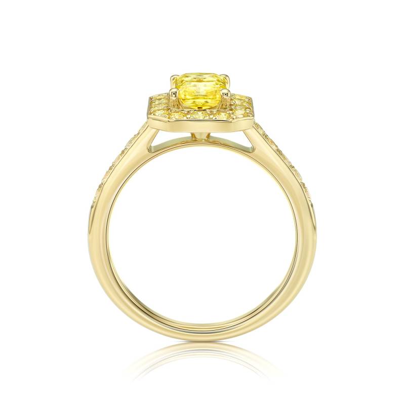 anillo oro amarillo diamantes amarillos