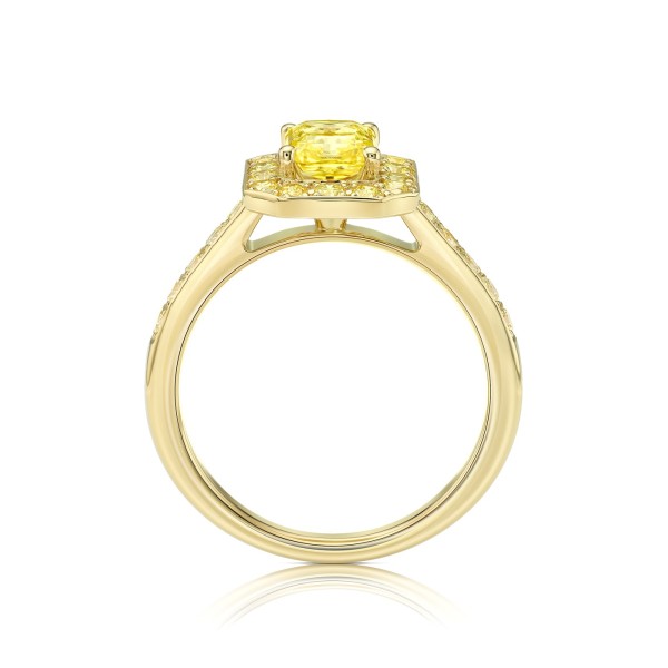 Anillo "All Fancy Diamonds" en oro 18K certificado G.I.A.