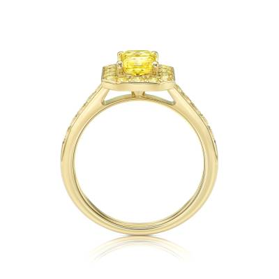 anillo oro amarillo diamantes amarillos