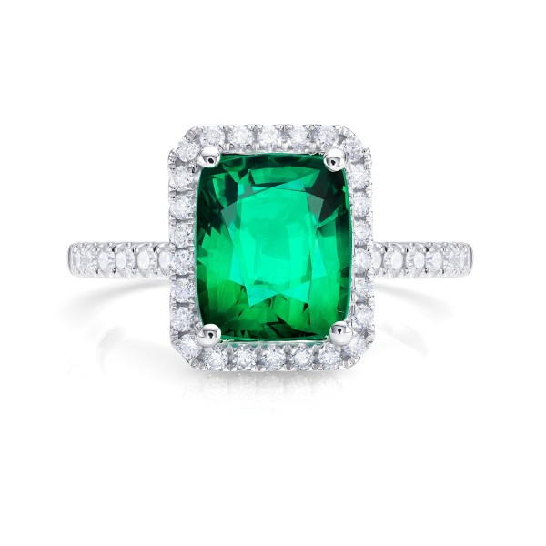 Anillo Clásico con Esmeralda y Brillantes de Jorge Juan Joyeros