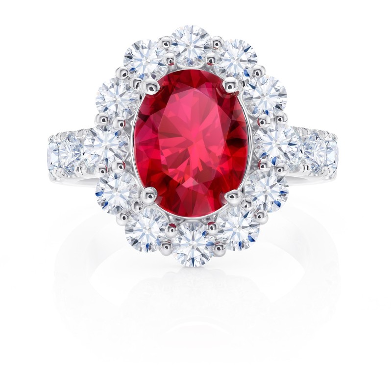 Anillo " Red Beauty" con Rubí y orla de brillantes de Jorge Juan Joyeros