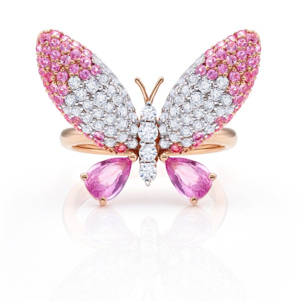 "Pink Farfalle" Zafiros rosas y Brillantes, una joya especial de Jorge Juan Joyeros