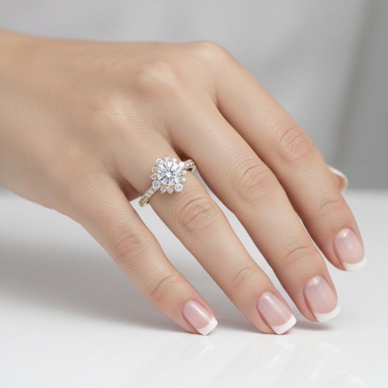 Anillo Diamante 1 quilate con Orla Imperial Oro Amarillo 18K