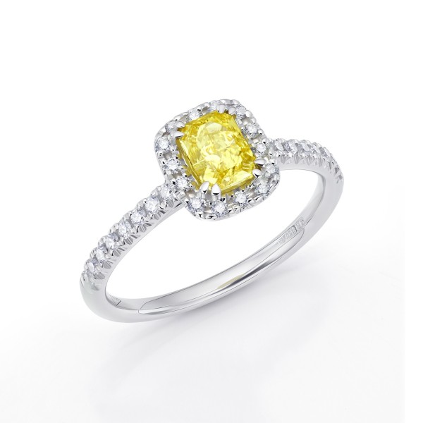 Anillo Fancy Yellow Cushion "Kyoto Style"