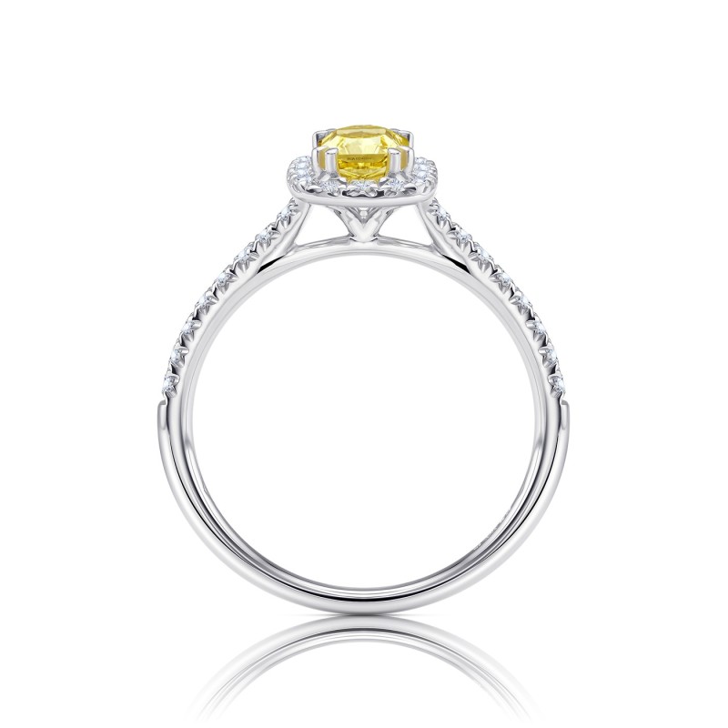 Anillo Fancy Yellow Cushion "Kyoto Style"