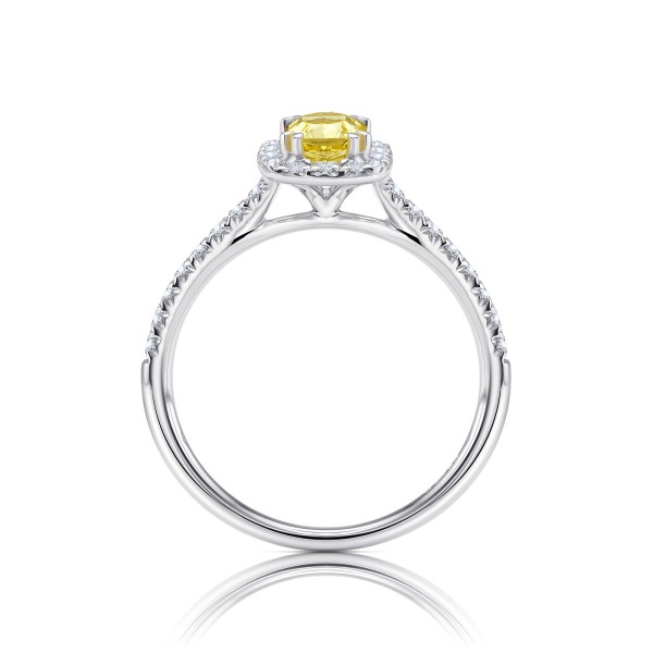 Anillo Fancy Yellow Cushion "Kyoto Style"
