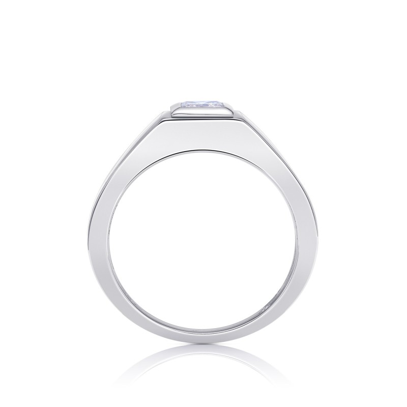 anillo hombre oro blanco diamante