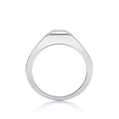 anillo hombre oro blanco diamante