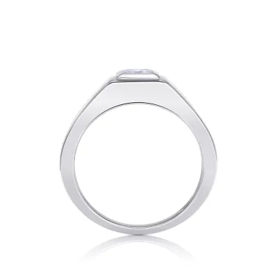 anillo hombre oro blanco diamante