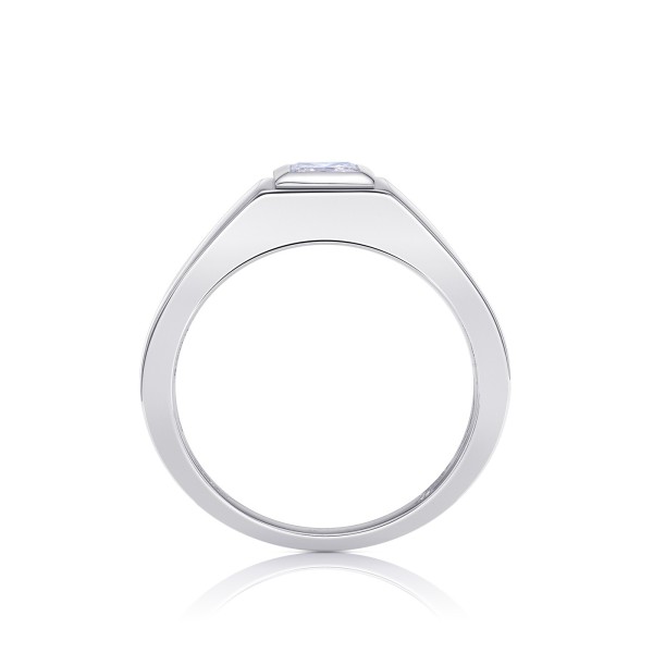 anillo hombre oro blanco diamante