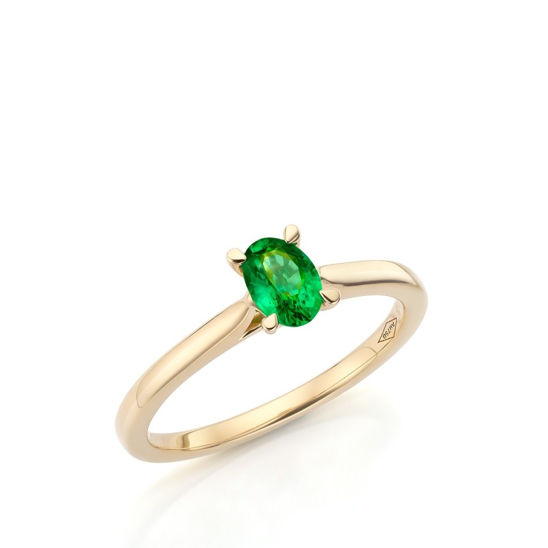 anillo esmeralda solitario femenino