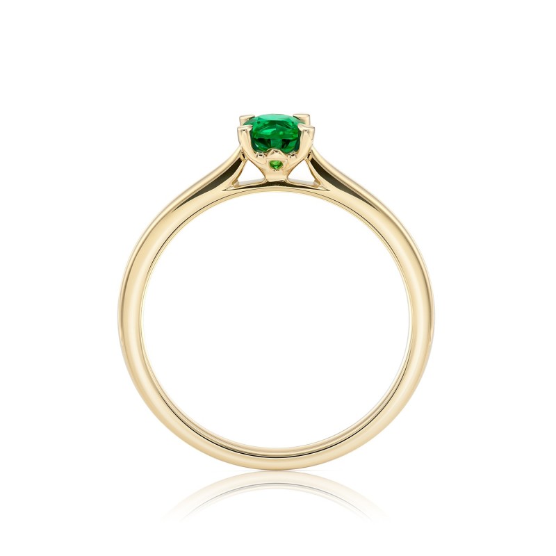 anillo oro esmeralda oval