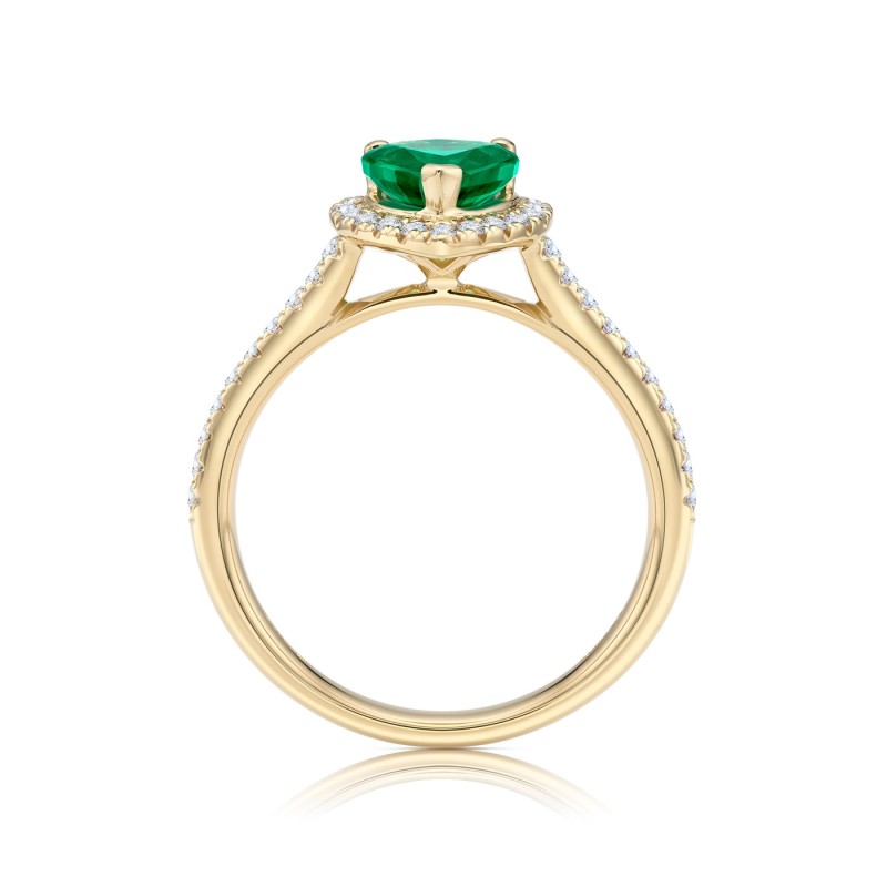 anillo oro amarillo esmeralda talla corazón