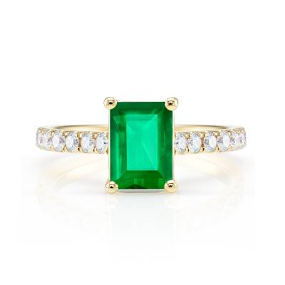 oro amarillo diamantes y esmeralda