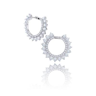 pendientes aro oro blanco brillantes