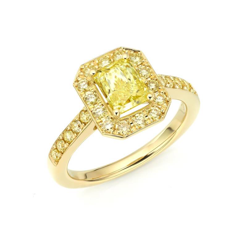 anillo amarillo oro diamantes amarillos