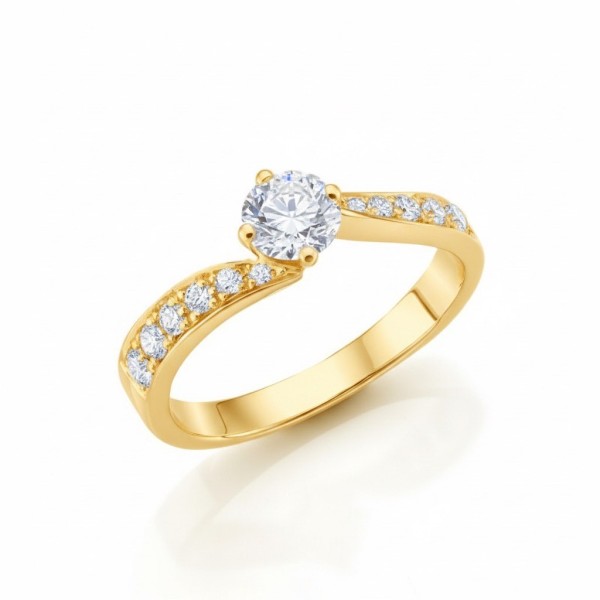 anillo de oro amarillo con brillantes 2