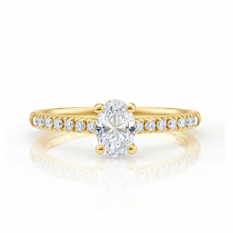 anillo oro amarillo diamante oval